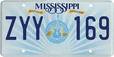 MS license plate ZYY169