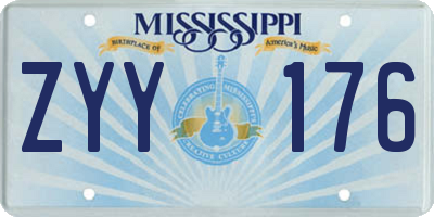 MS license plate ZYY176