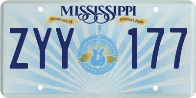 MS license plate ZYY177