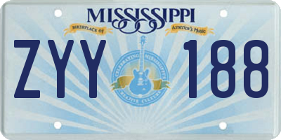 MS license plate ZYY188