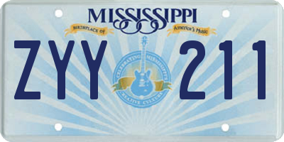 MS license plate ZYY211