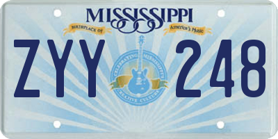 MS license plate ZYY248