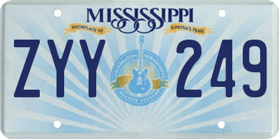 MS license plate ZYY249