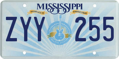 MS license plate ZYY255