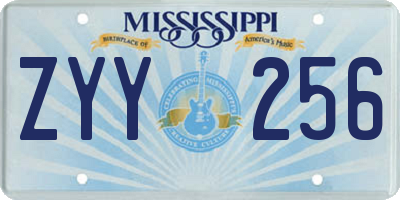MS license plate ZYY256