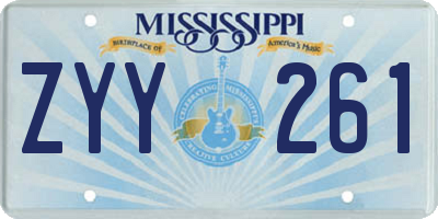 MS license plate ZYY261