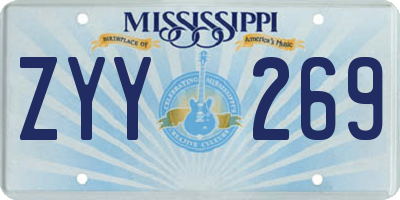 MS license plate ZYY269