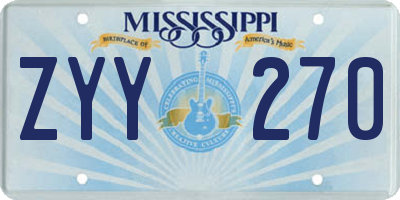 MS license plate ZYY270