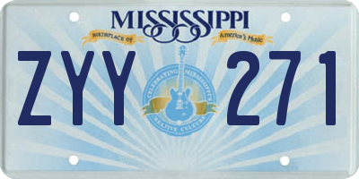 MS license plate ZYY271