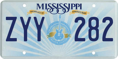 MS license plate ZYY282
