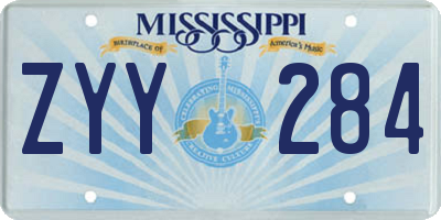 MS license plate ZYY284