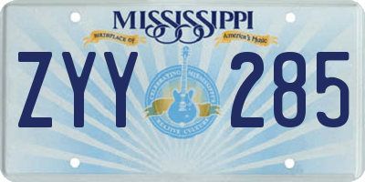 MS license plate ZYY285