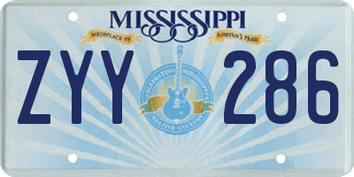 MS license plate ZYY286