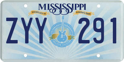 MS license plate ZYY291