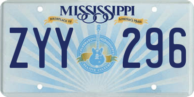 MS license plate ZYY296