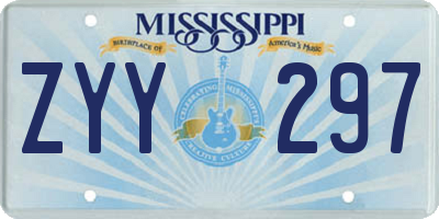 MS license plate ZYY297