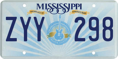 MS license plate ZYY298