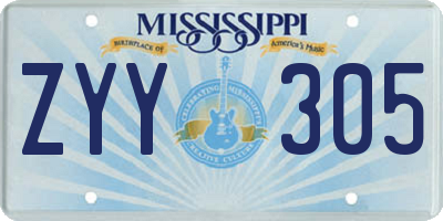 MS license plate ZYY305