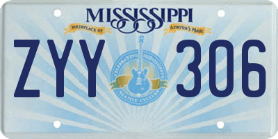 MS license plate ZYY306