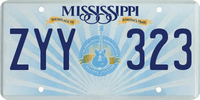 MS license plate ZYY323