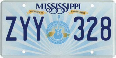MS license plate ZYY328