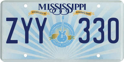 MS license plate ZYY330