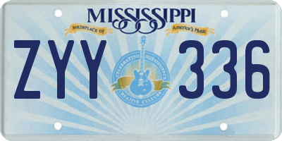 MS license plate ZYY336