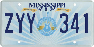 MS license plate ZYY341