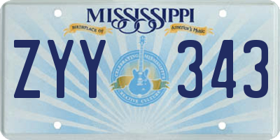 MS license plate ZYY343