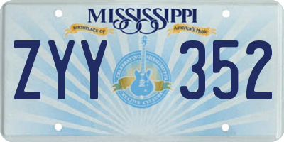 MS license plate ZYY352
