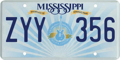 MS license plate ZYY356
