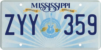 MS license plate ZYY359