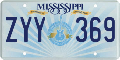 MS license plate ZYY369