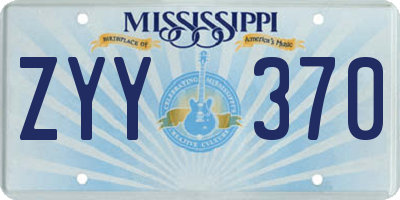 MS license plate ZYY370