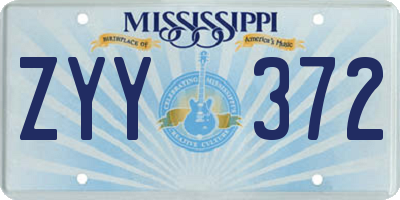 MS license plate ZYY372
