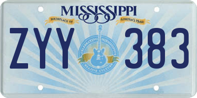 MS license plate ZYY383