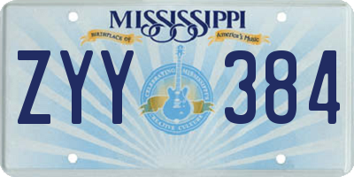MS license plate ZYY384