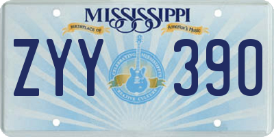 MS license plate ZYY390