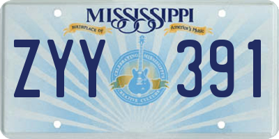 MS license plate ZYY391
