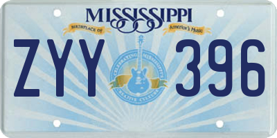 MS license plate ZYY396