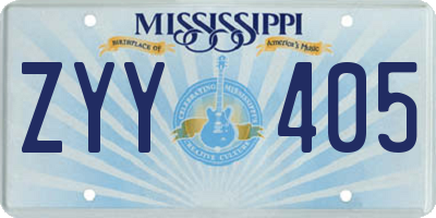 MS license plate ZYY405