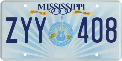 MS license plate ZYY408
