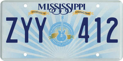 MS license plate ZYY412