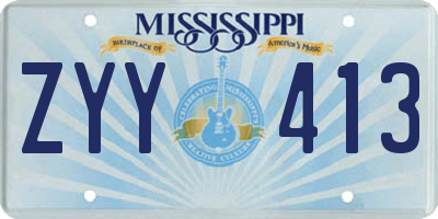 MS license plate ZYY413