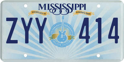MS license plate ZYY414