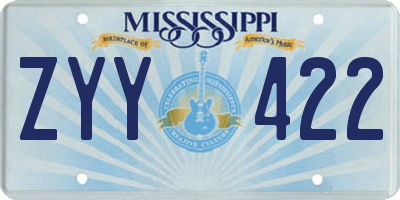 MS license plate ZYY422
