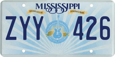 MS license plate ZYY426