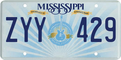 MS license plate ZYY429