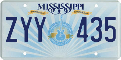 MS license plate ZYY435