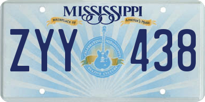 MS license plate ZYY438